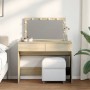 Tocador con luces LED color roble Sonoma 100x40x120 cm