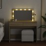 Tocador con luces LED color roble Sonoma 100x40x120 cm