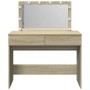 Tocador con luces LED color roble Sonoma 100x40x120 cm
