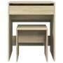 Tocador con taburete roble Sonoma 60x40x113,5 cm