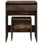 Tocador con taburete roble ahumado 60x40x113,5 cm