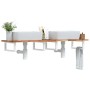Estante de lavabo de pared acero y madera maciza de acacia
