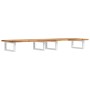Estante de lavabo de pared acero y madera maciza de acacia