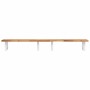 Estante de lavabo de pared acero y madera maciza de acacia