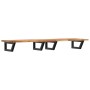 Estante de lavabo de pared acero y madera maciza de acacia