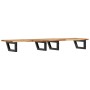 Estante de lavabo de pared acero y madera maciza de acacia