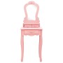 Juego de tocador y taburete madera paulownia rosa 50x59x136 cm