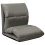 Tumbona de suelo plegable microfibra gris oscuro