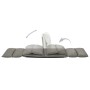 Tumbona de suelo plegable microfibra gris oscuro