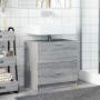 Armario de lavabo madera de ingeniería gris Sonoma 59x37x59 cm