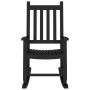 Mecedoras para niños 2 uds madera maciza de álamo negras