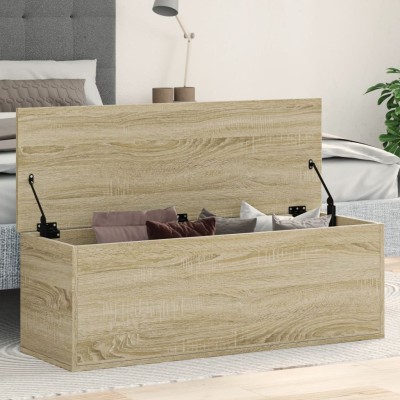 Caja de almacenaje madera ingeniería roble sonoma 102x35x35 cm