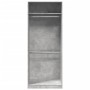 Armario de madera de ingeniería gris hormigón 80x50x200 cm