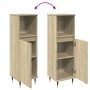 Armario de baño madera contrachapada roble Sonoma 30x30x100 cm