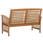Banco de jardín con cojines 119 cm madera maciza de acacia