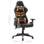 Silla de gaming de cuero sintético negro y naranja