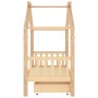 Estructura cama infantil con cajón madera pino maciza 80x160 cm