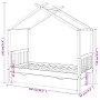 Estructura cama infantil con cajón madera pino maciza 80x160 cm