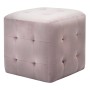Puf 2 unidades terciopelo rosa 30x30x30 cm