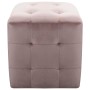 Puf 2 unidades terciopelo rosa 30x30x30 cm