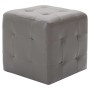 Puf 2 unidades cuero sintético gris 30x30x30 cm