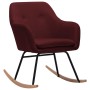 Silla mecedora de tela rojo vino tinto