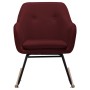 Silla mecedora de tela rojo vino tinto