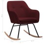 Silla mecedora de tela rojo vino tinto