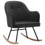 Silla mecedora de terciopelo gris oscuro