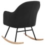 Silla mecedora de terciopelo gris oscuro