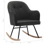 Silla mecedora de terciopelo gris oscuro