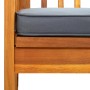 Banco de jardín con cojines 119 cm madera maciza de acacia