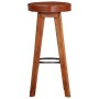 Taburetes de cocina 2 uds cuero auténtico madera maciza acacia