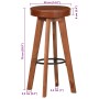 Taburetes de cocina 2 uds cuero auténtico madera maciza acacia