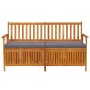 Banco de almacenaje con cojín madera maciza de acacia 148 cm