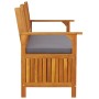 Banco de almacenaje con cojín madera maciza de acacia 148 cm