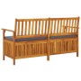Banco de almacenaje con cojín madera maciza de acacia 148 cm