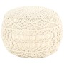 Puf de macramé hecho a mano algodón 45x30 cm