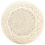 Puf de macramé hecho a mano algodón 45x30 cm