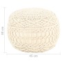 Puf de macramé hecho a mano algodón 45x30 cm