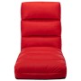 Tumbona de suelo plegable de cuero sintético rojo