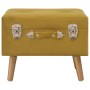 Taburete de almacenamiento de terciopelo amarillo mostaza 40 cm
