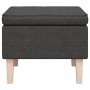 Taburete con patas de madera tapizado tejido gris oscuro
