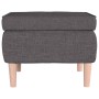 Taburete con patas de madera tapizado tejido gris oscuro