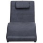 Diván con almohada de piel de ante artificial gris