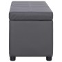 Banco con espacio de almacenaje 116 cm cuero sintético gris