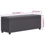 Banco con espacio de almacenaje 116 cm cuero sintético gris