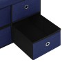 Banco de almacenaje plegable lino sintético azul 76x38x38 cm
