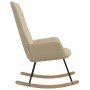 Silla mecedora de tela color crema