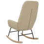 Silla mecedora de tela color crema